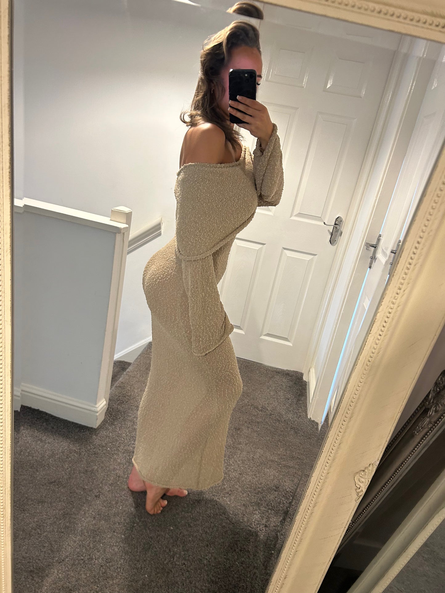 Knitted cover up maxi dress