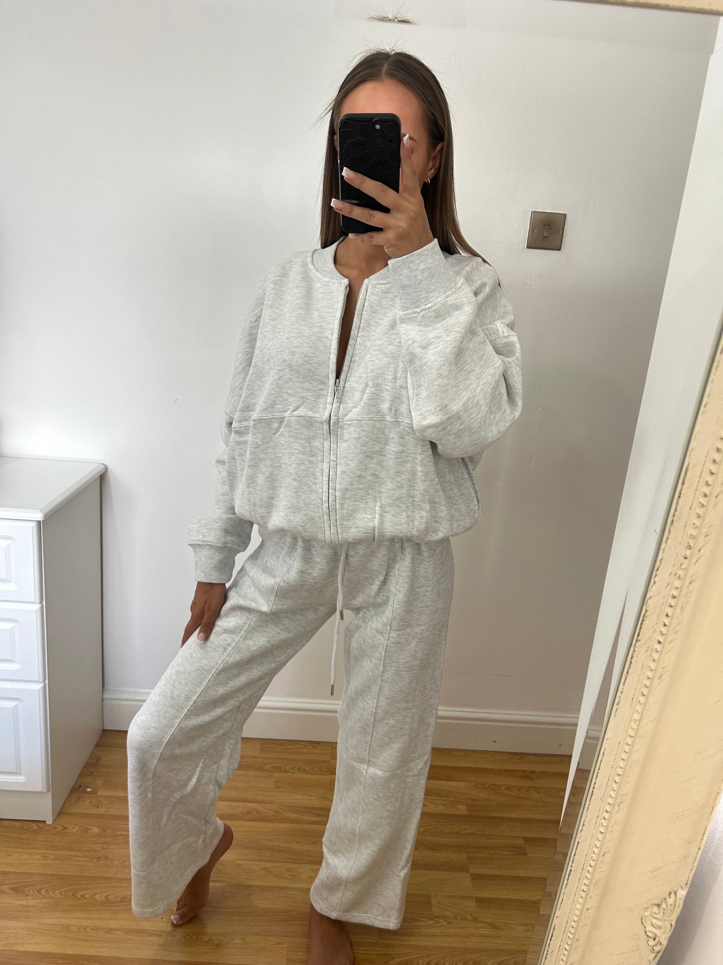 Light grey bomber tracksuit