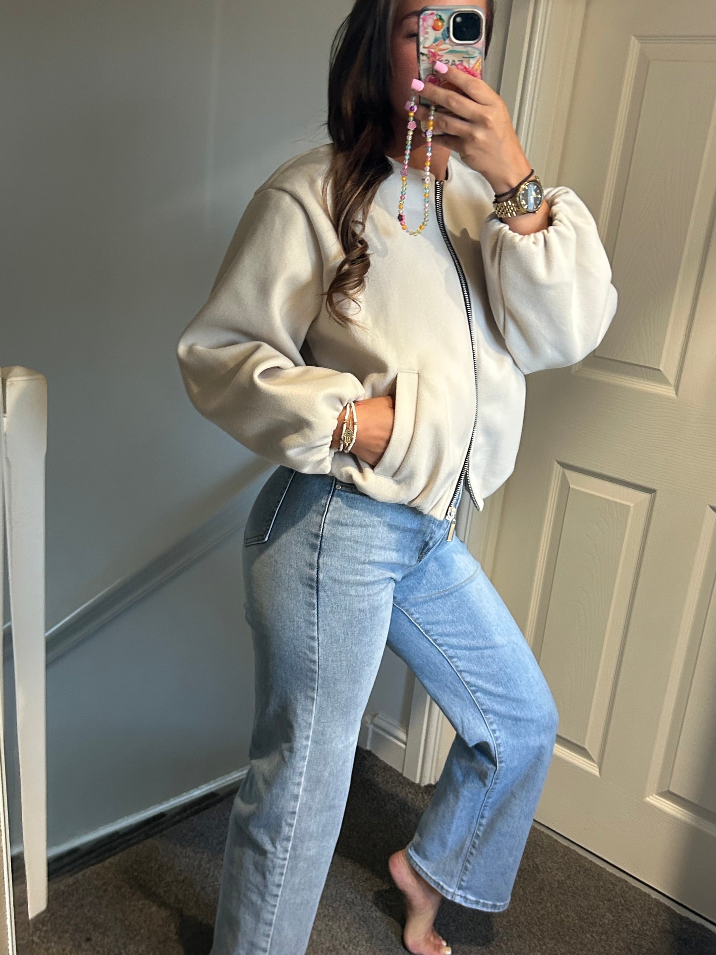 Zip up soft bomber jackets