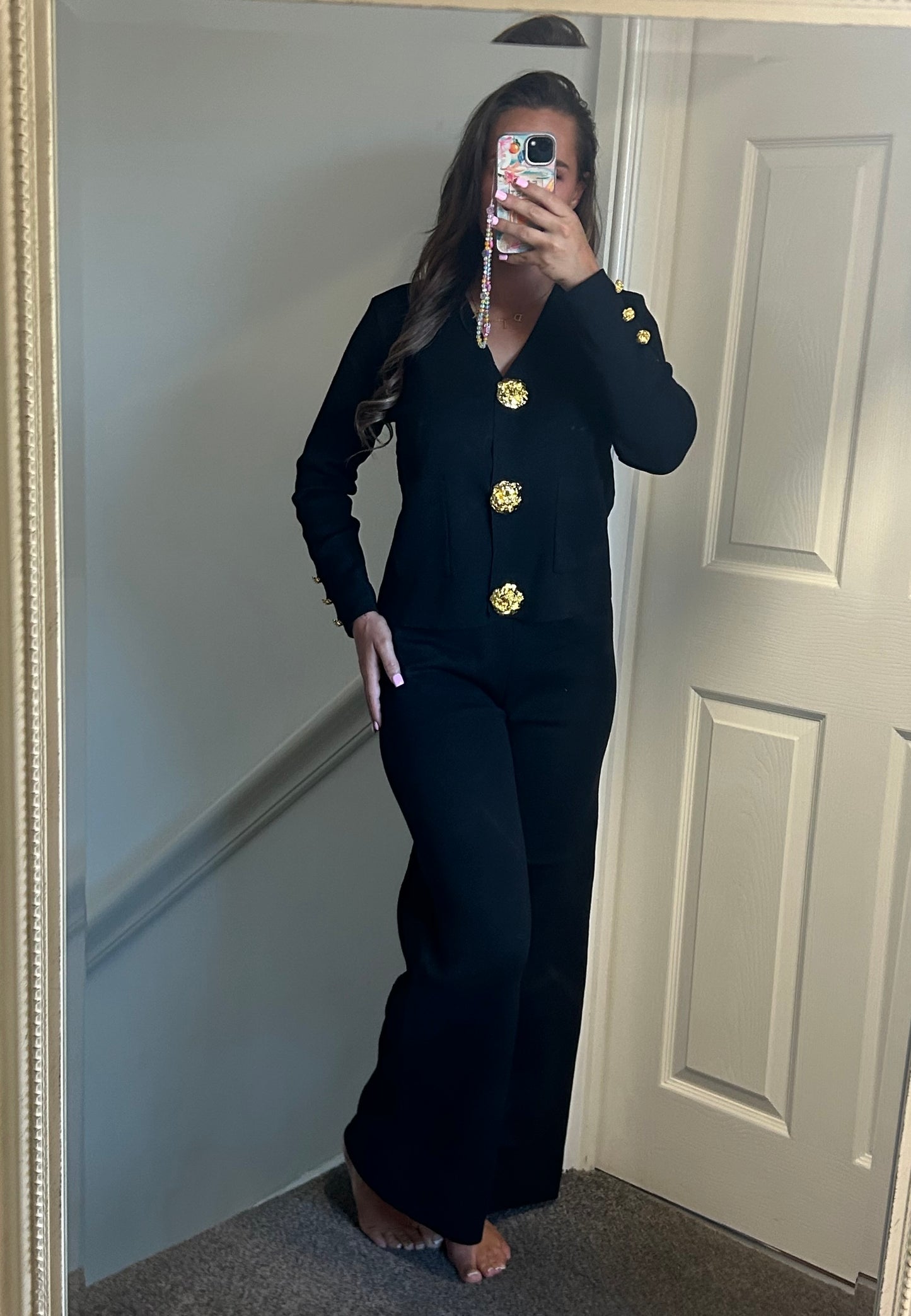 Gold button detail co ord
