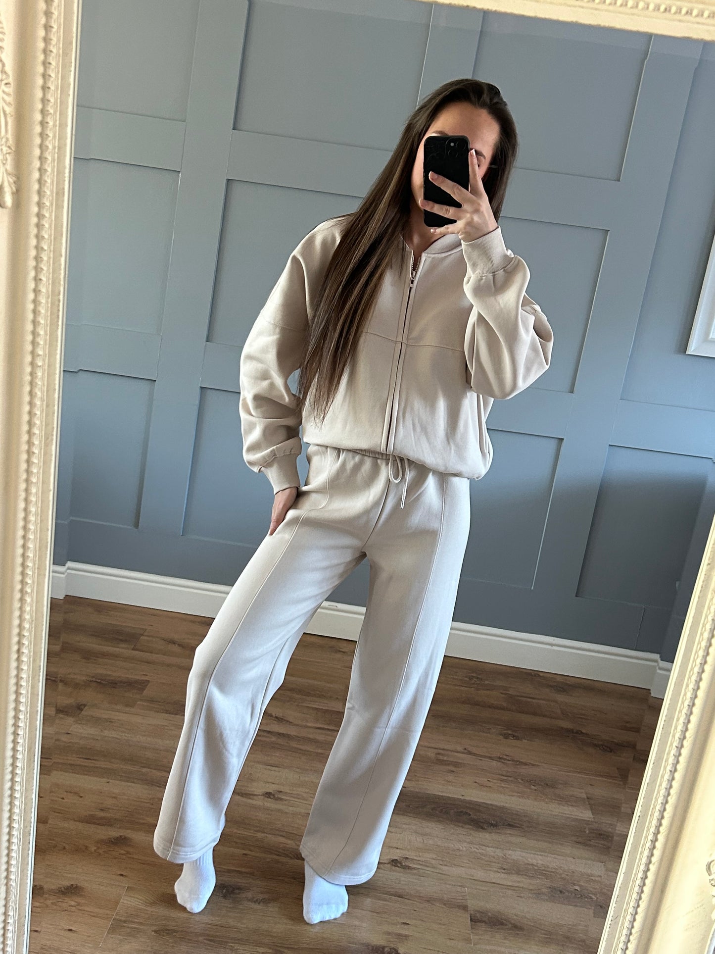 Cream bomber tracksuit