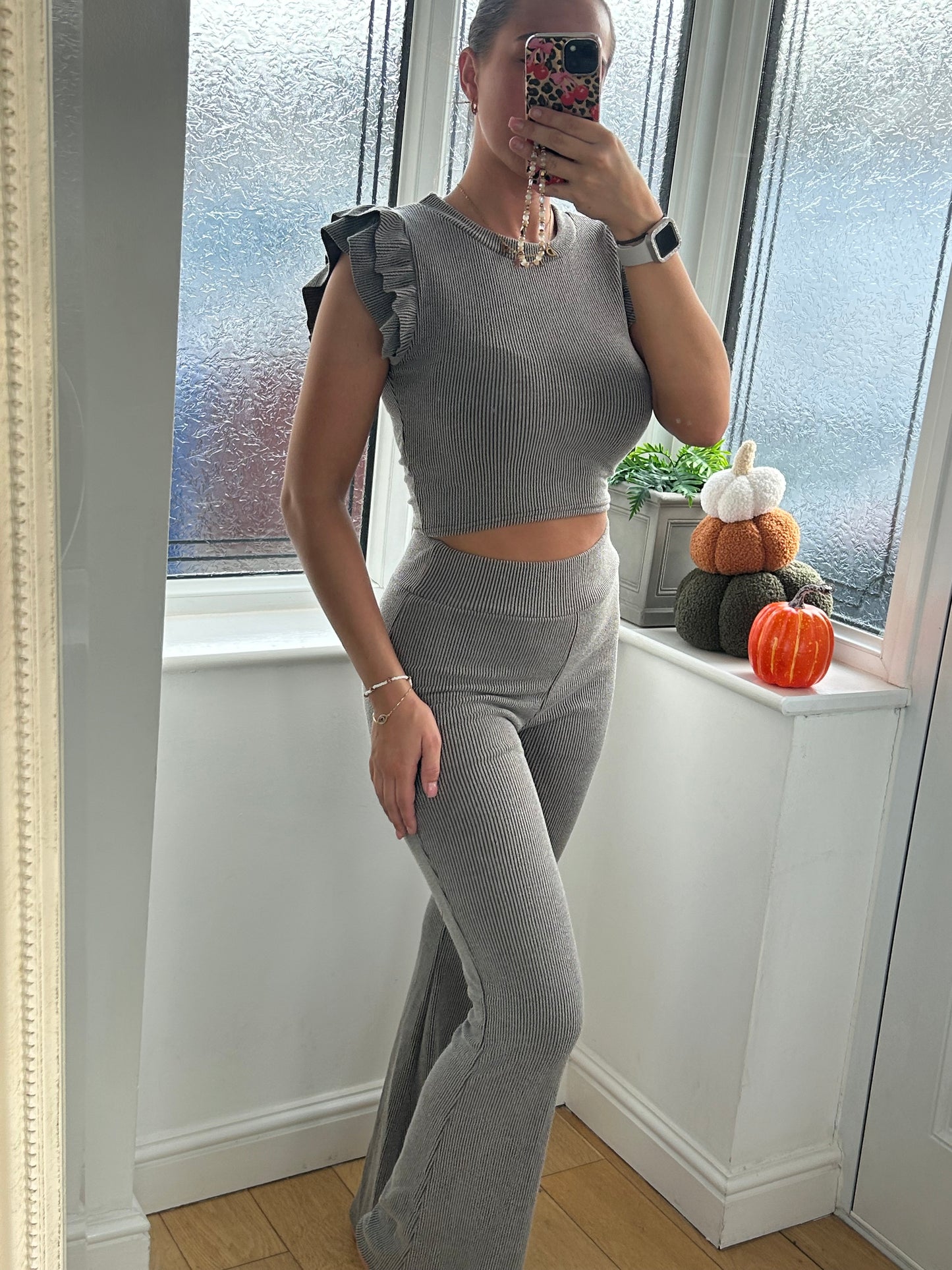 Frill ribbed co ord