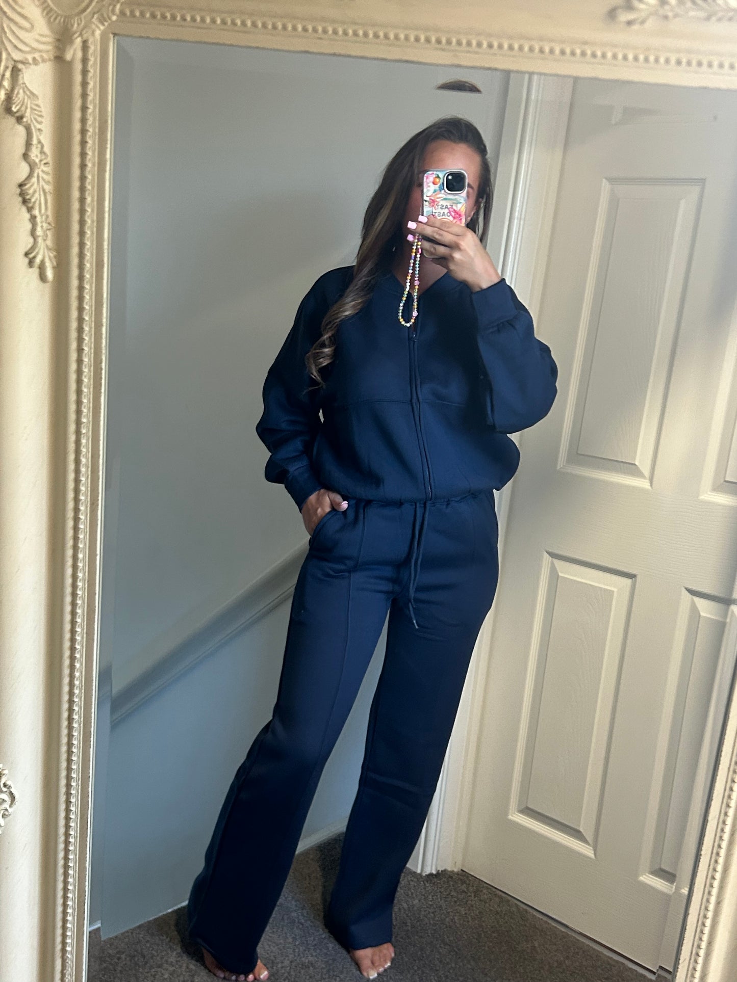 Navy bomber tracksuit