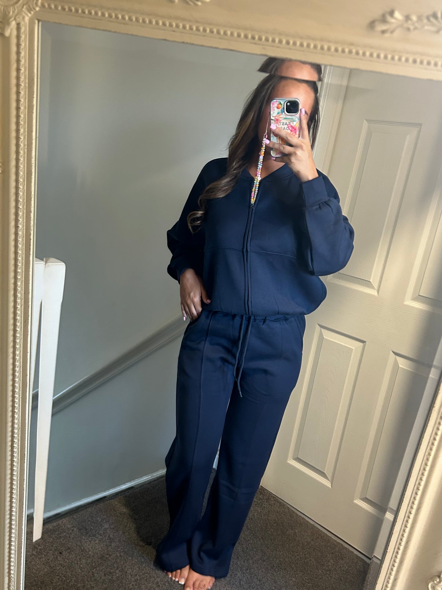 Navy bomber tracksuit