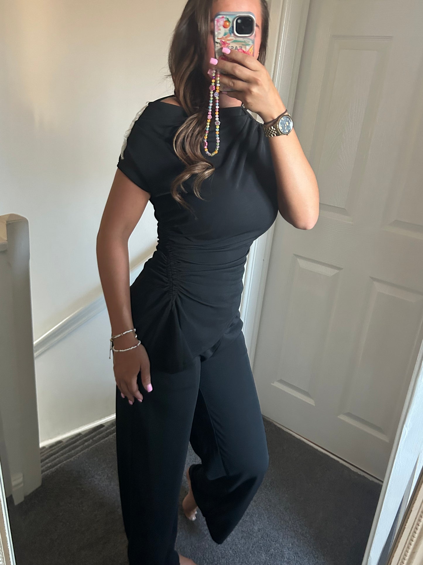 Ribbed one shoulder co ord