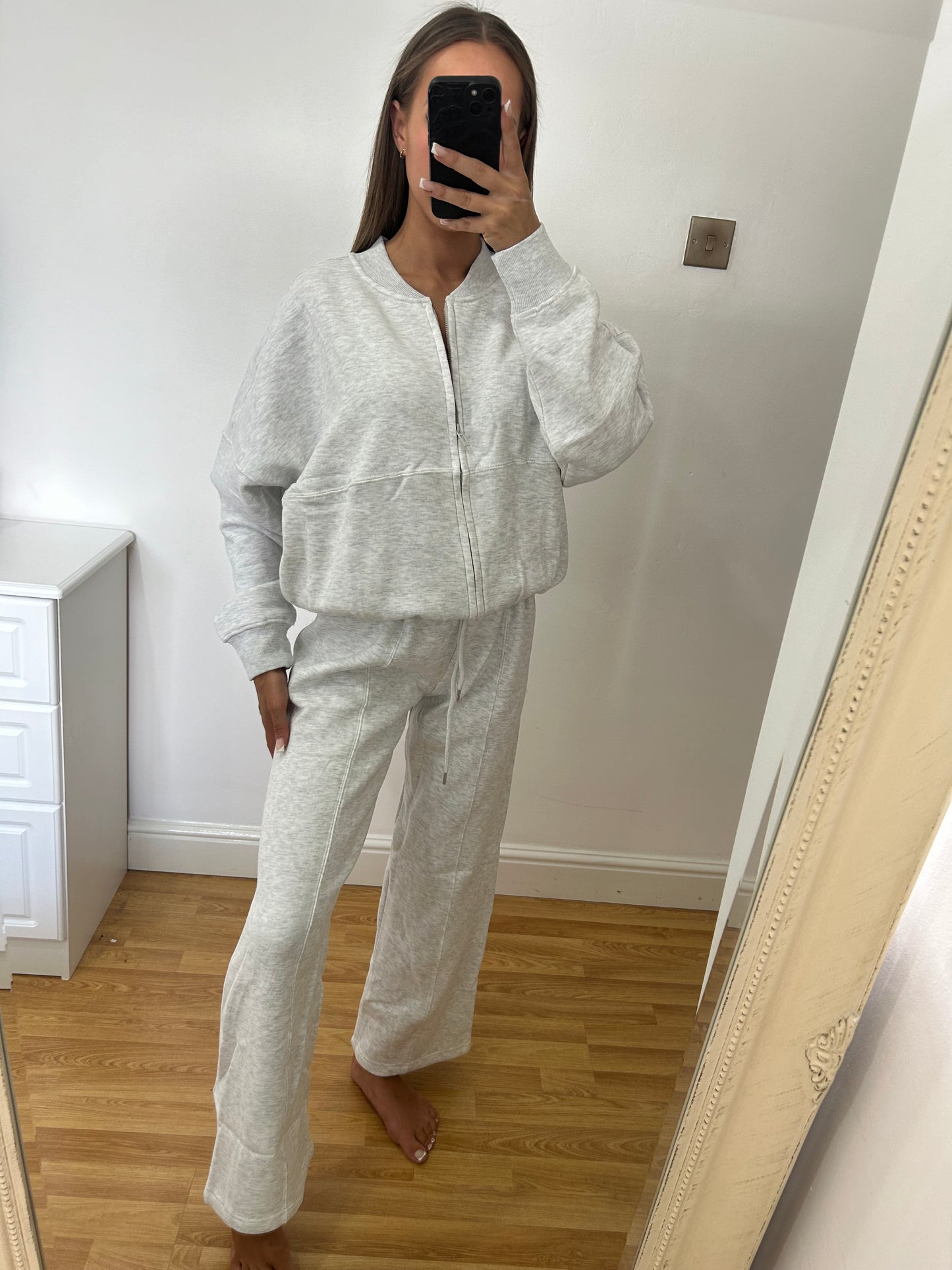 Light grey bomber tracksuit