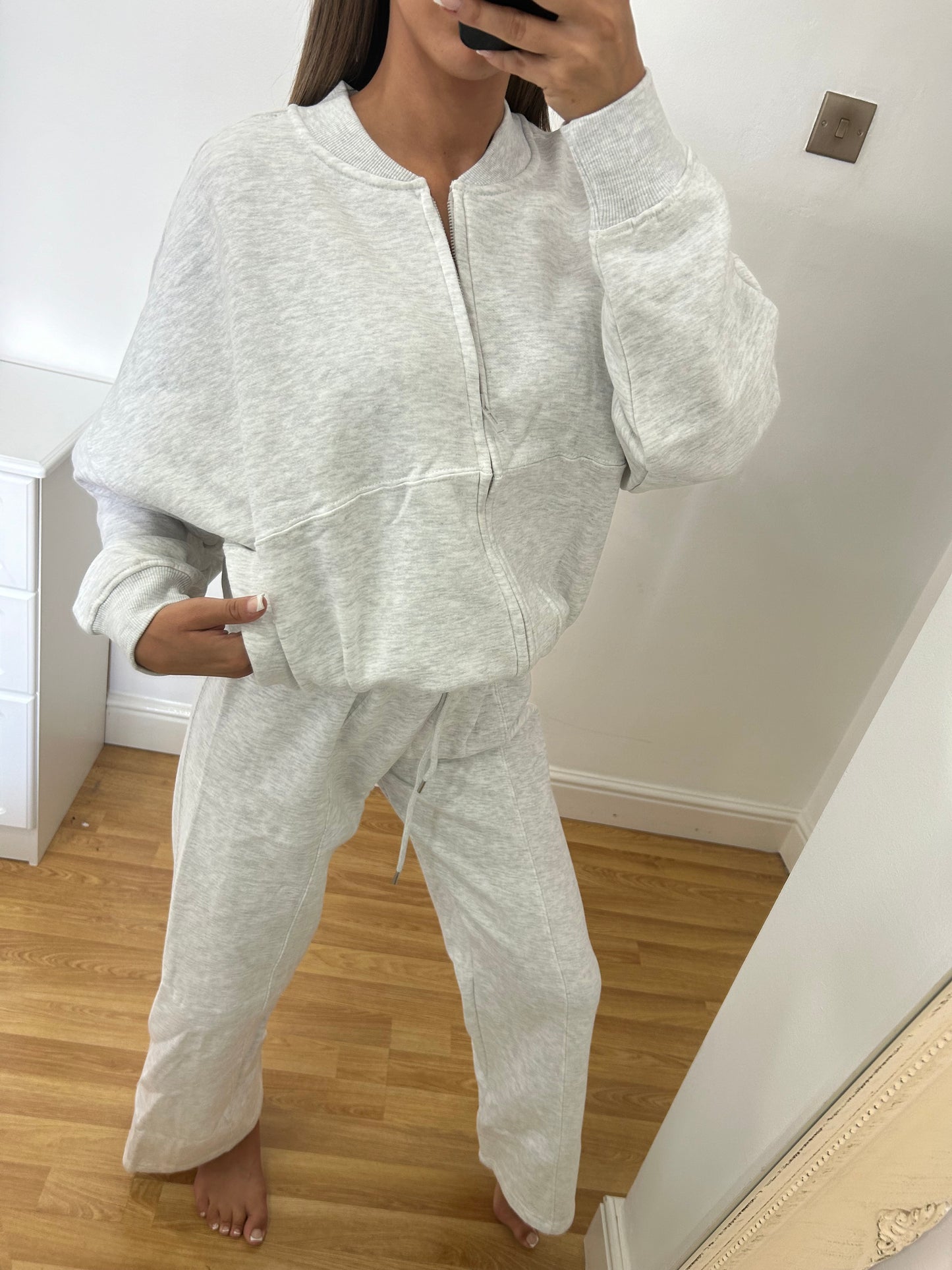 Light grey bomber tracksuit