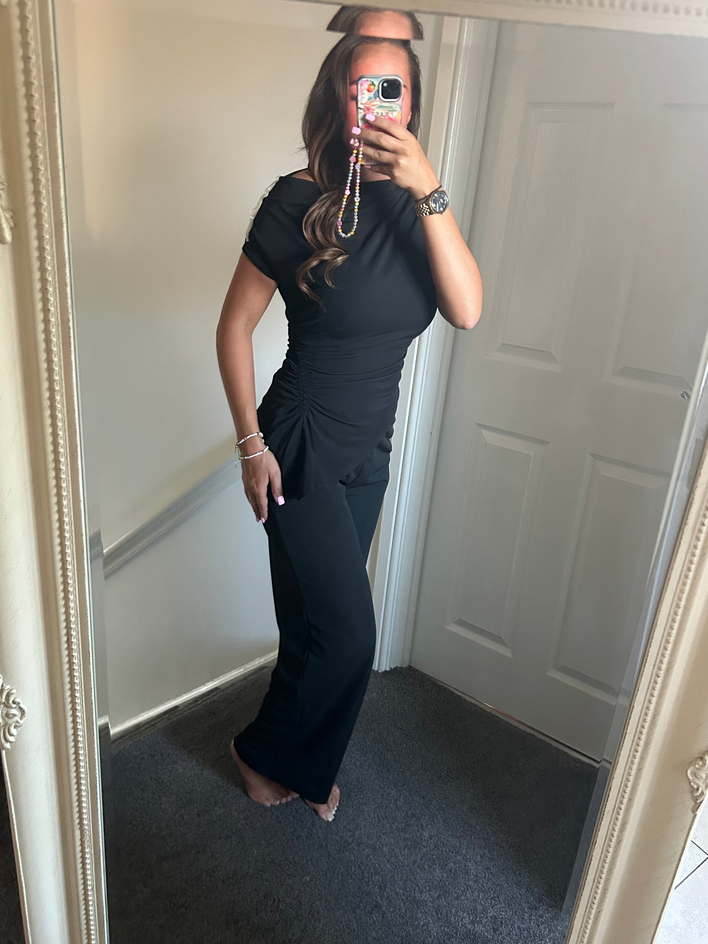 Ribbed one shoulder co ord