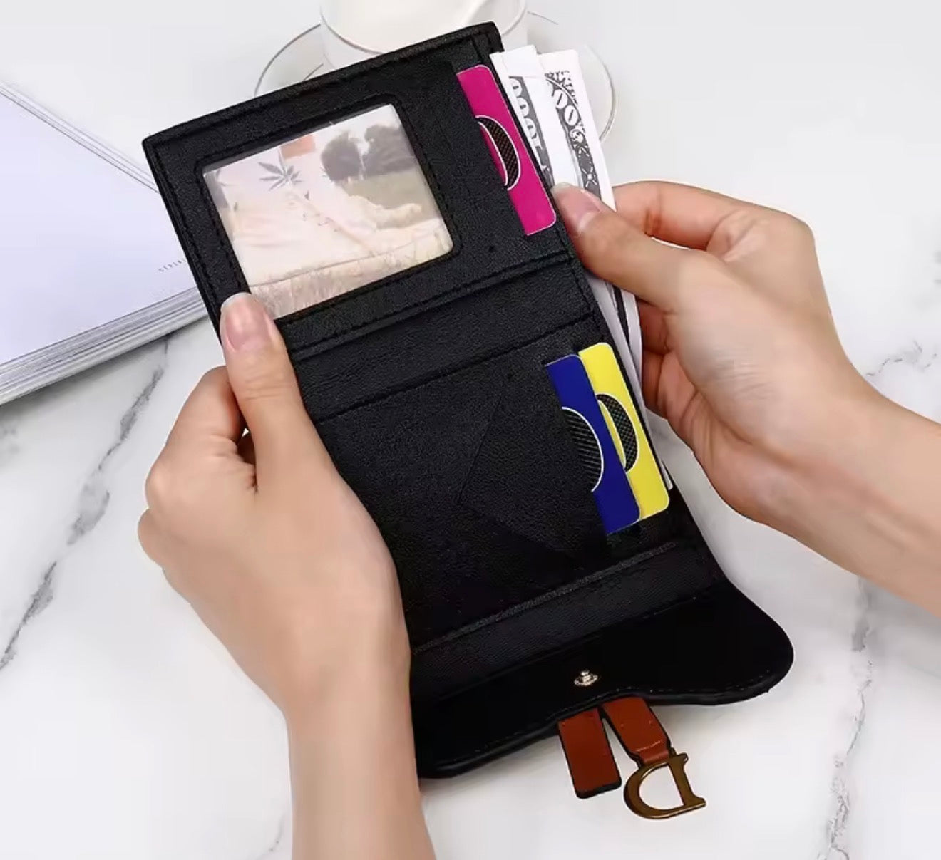 Gold letter mini purse