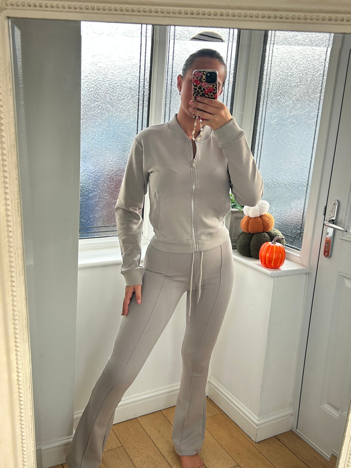 Dove grey flared tracksuit