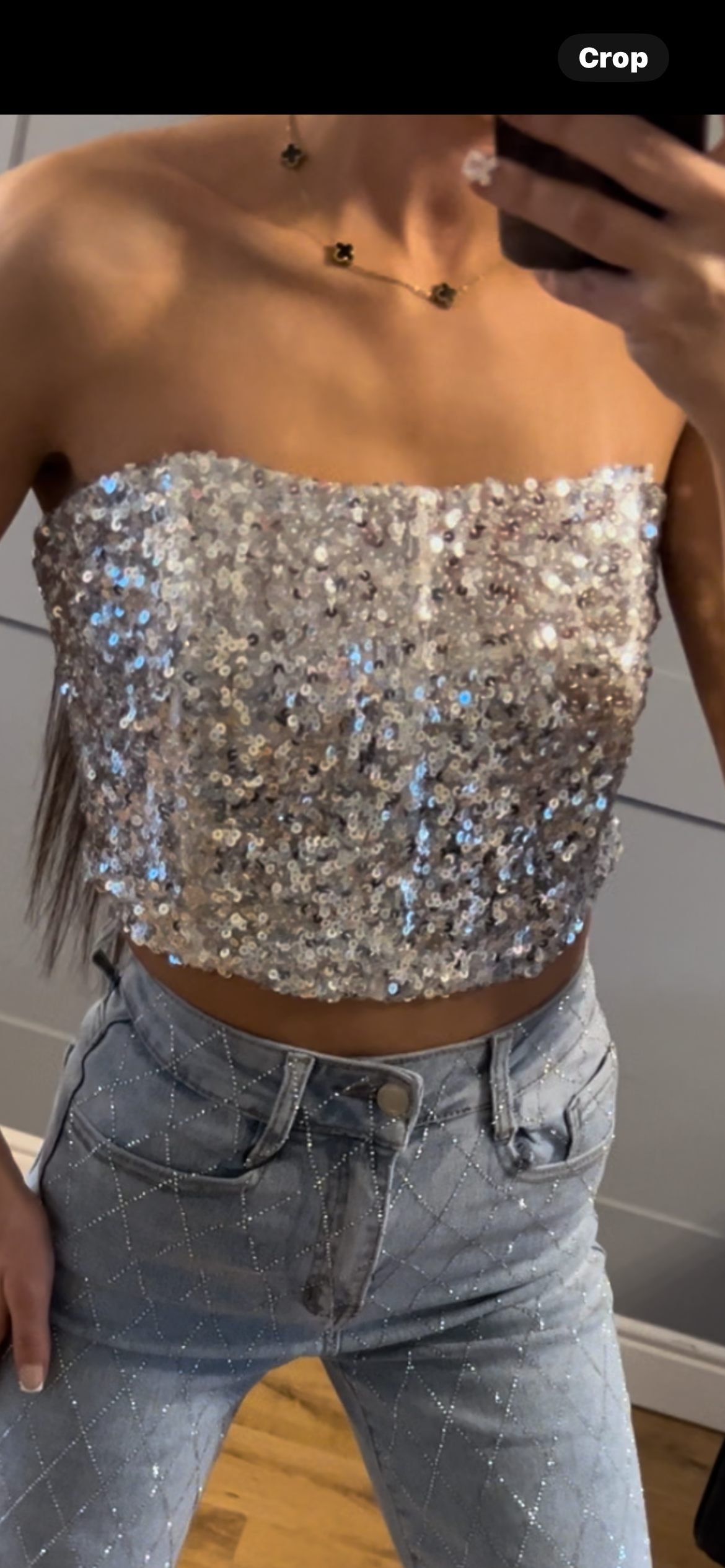 Sequin bandeau corset