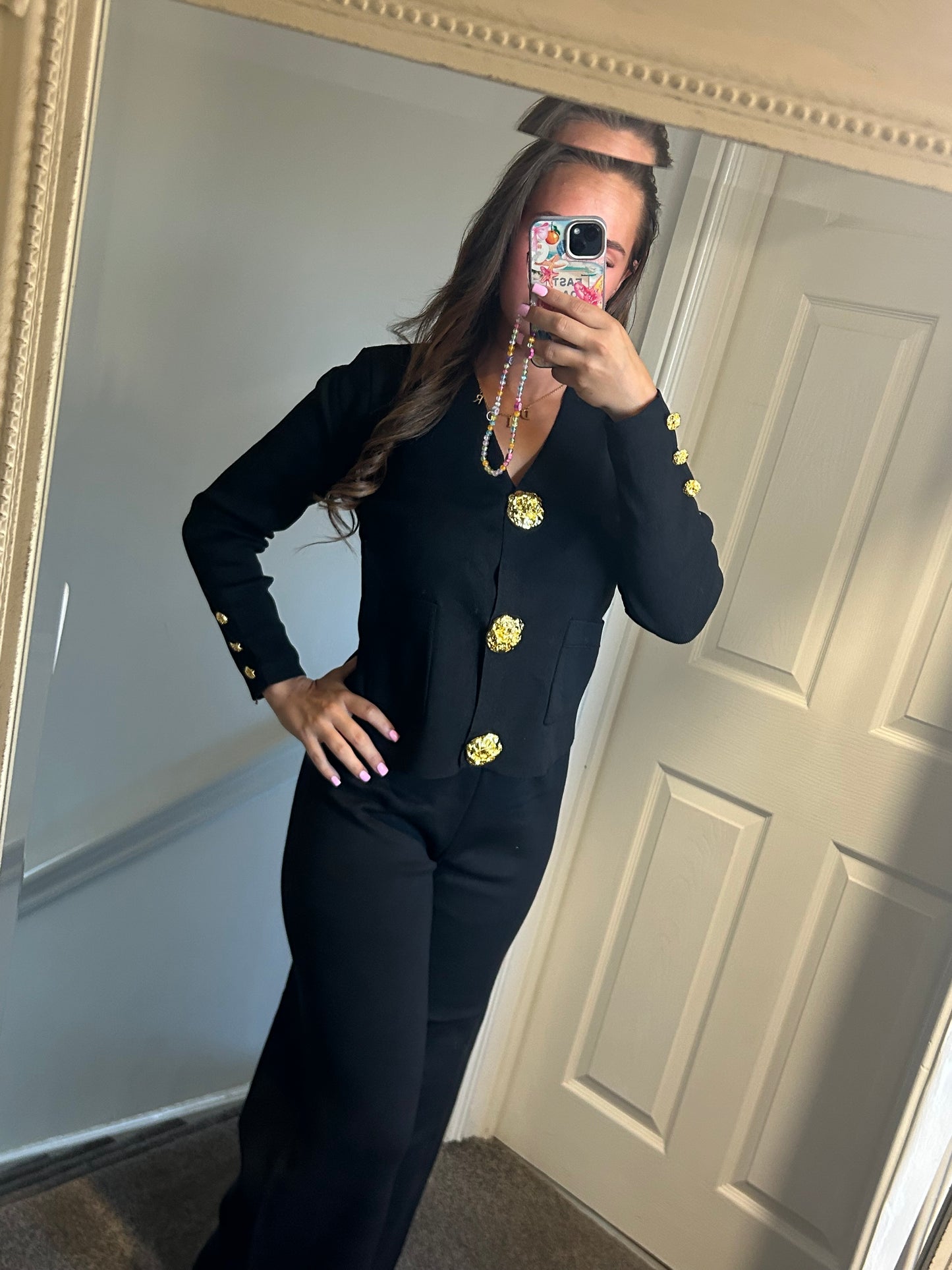 Gold button detail co ord