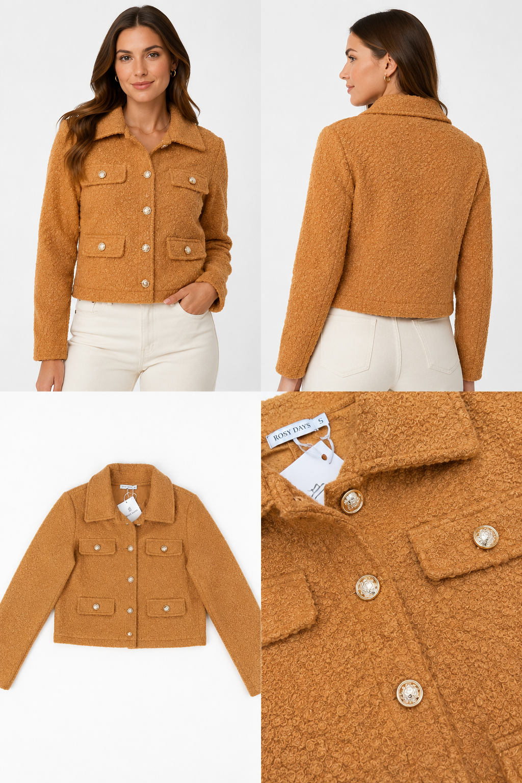 Tan teddy bear fleece jacket