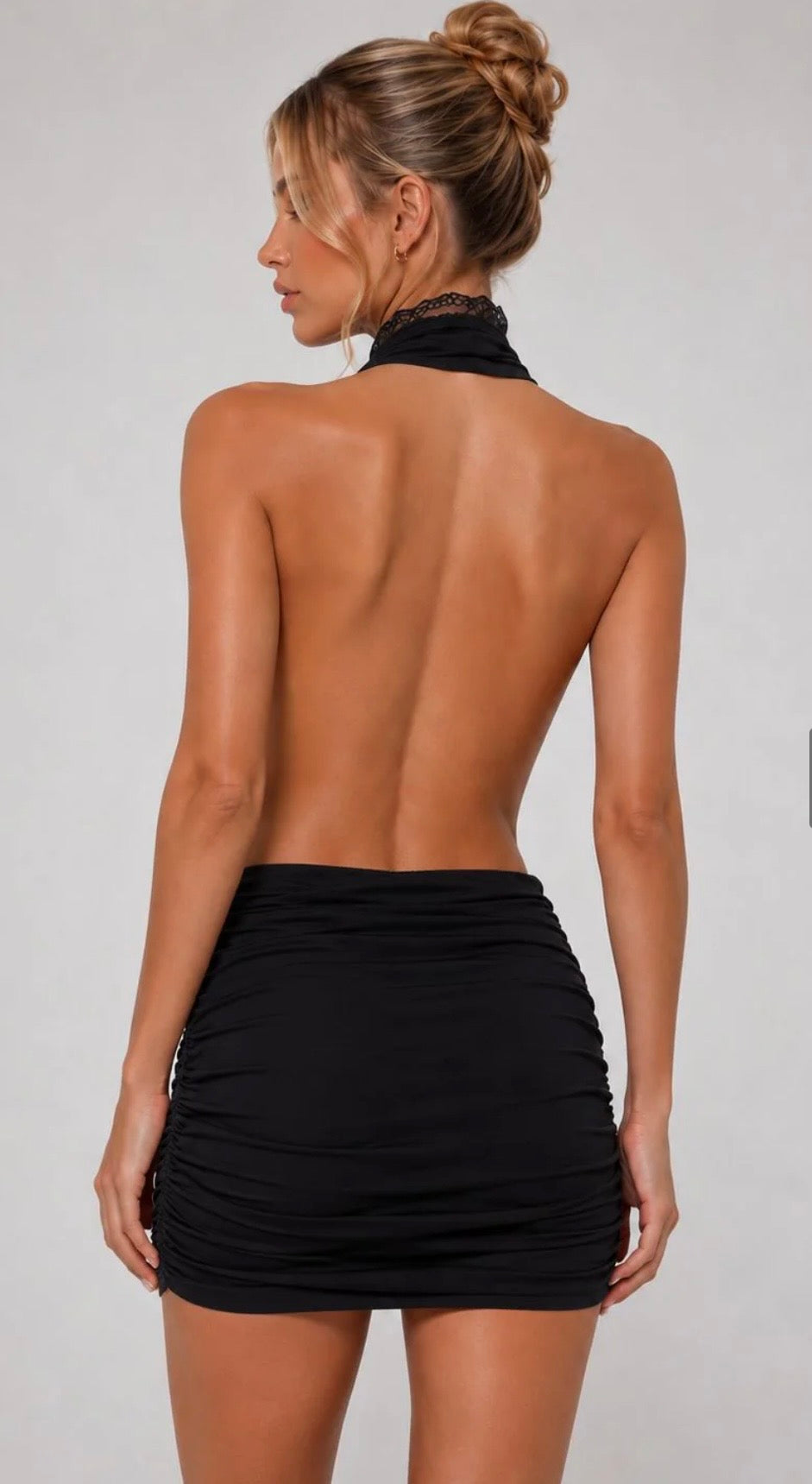 Lace halter neck dress