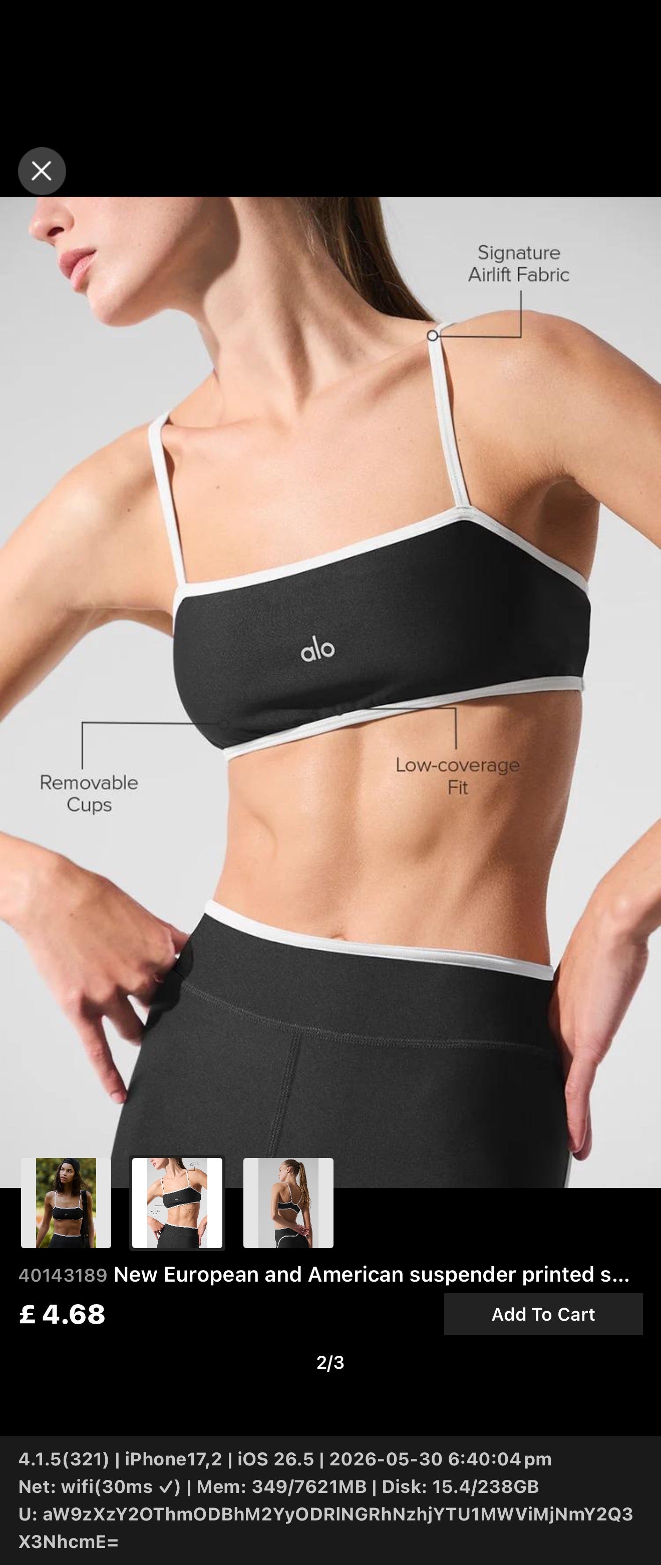 Contour Contrast Sports Bra – Black