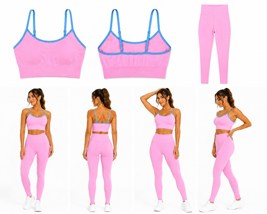 Pink and blue gym set