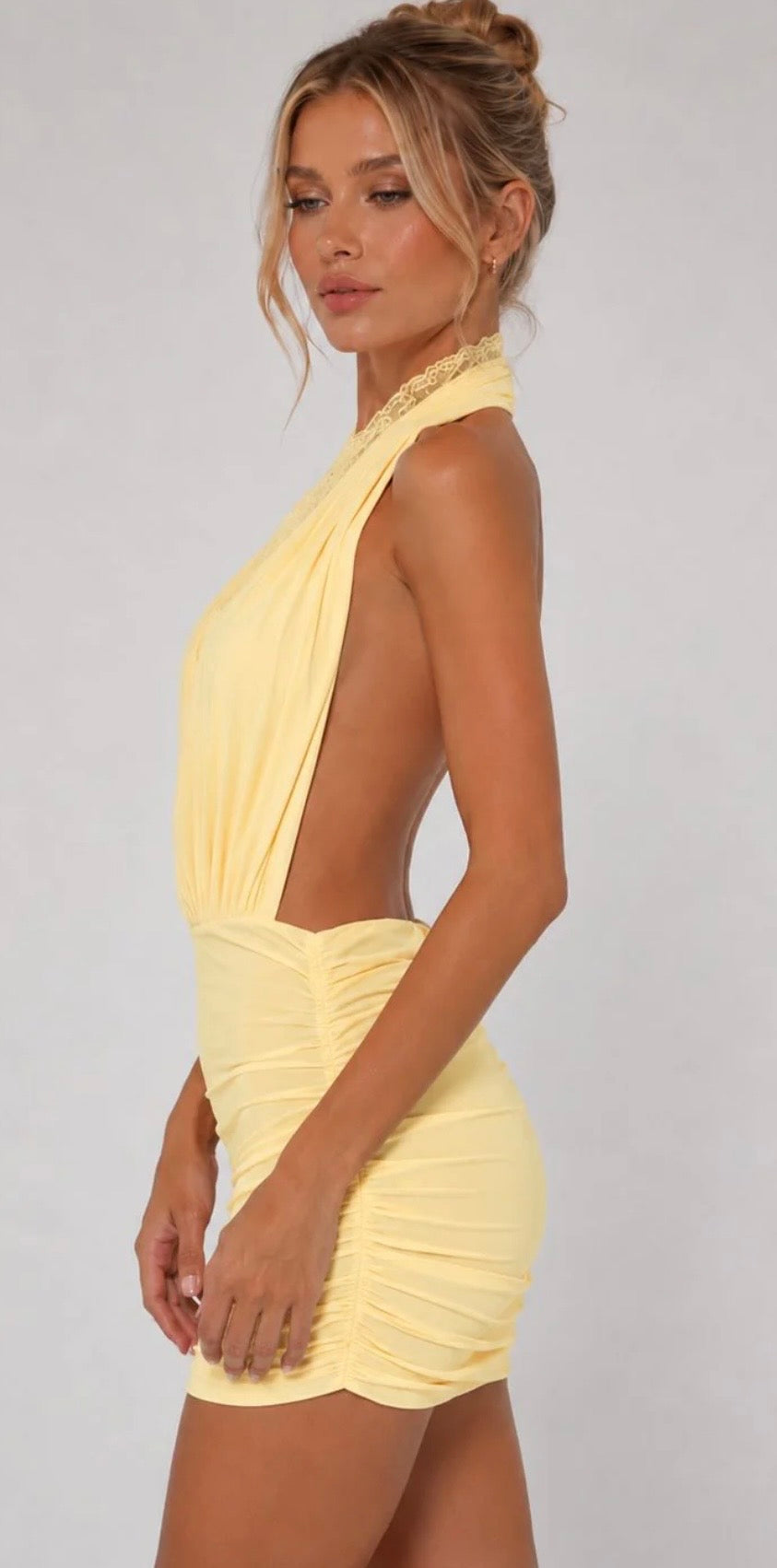 Lace halter neck dress