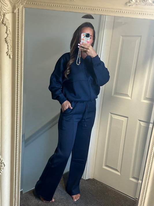 Navy bomber tracksuit