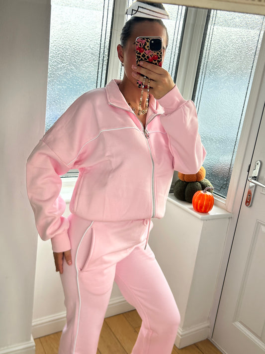 Pink lined tracksuit