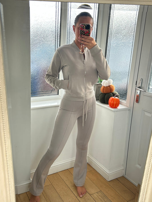 Dove grey flared tracksuit