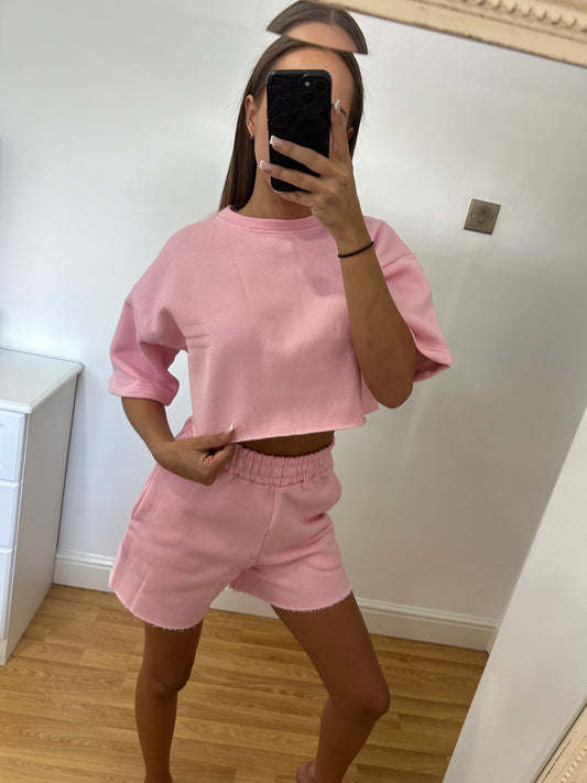 Raw hem short co ord