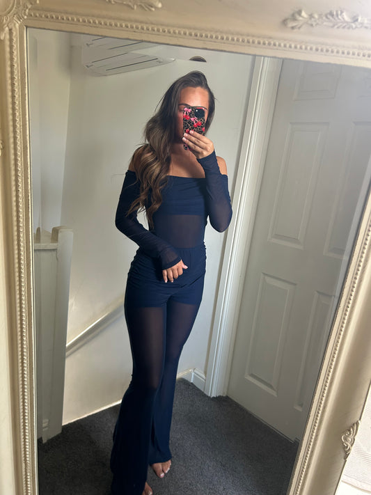 Navy blue lace jumpsuit