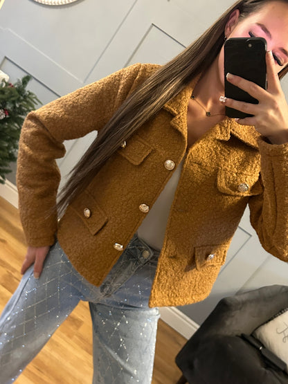 Tan teddy bear fleece jacket