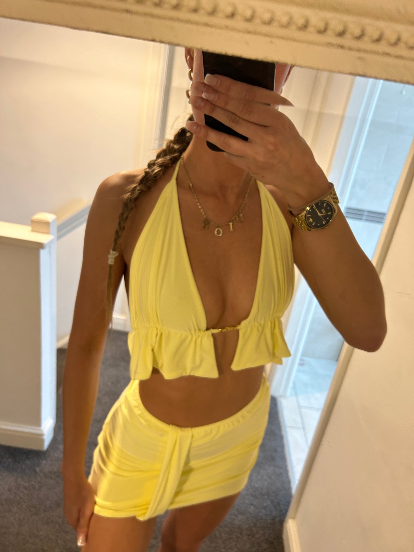 Yellow skirt set co ord