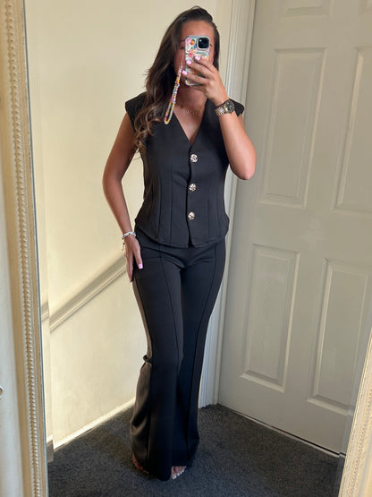 Waistcoat gold detail co ord