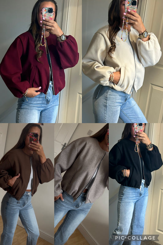 Zip up soft bomber jackets