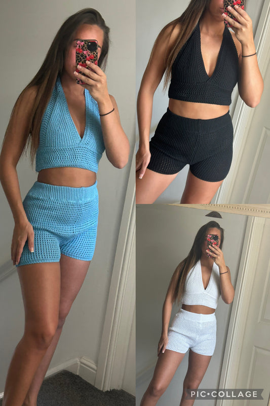 Crochet halter neck co ords