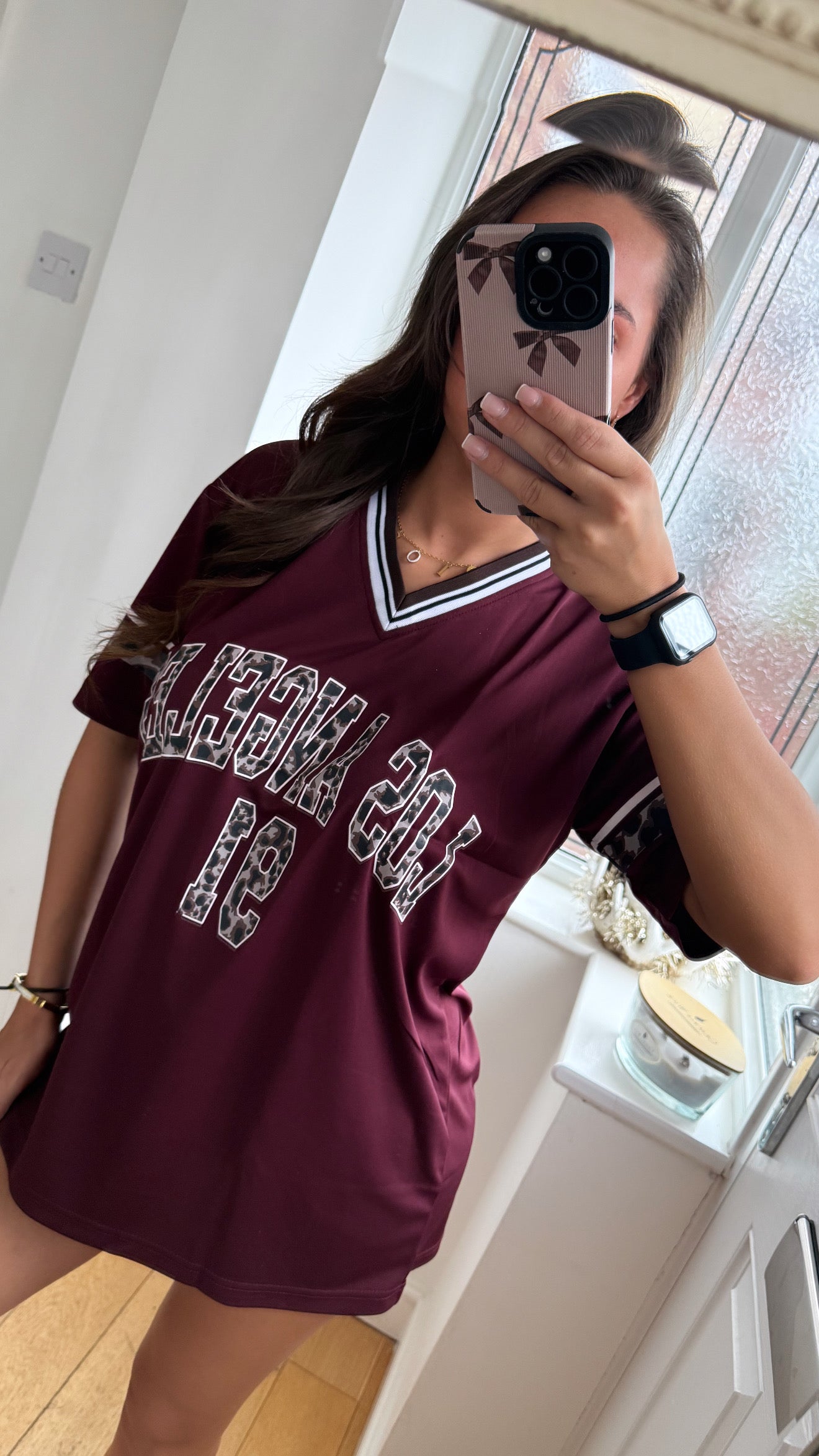 Burgundy baseball top