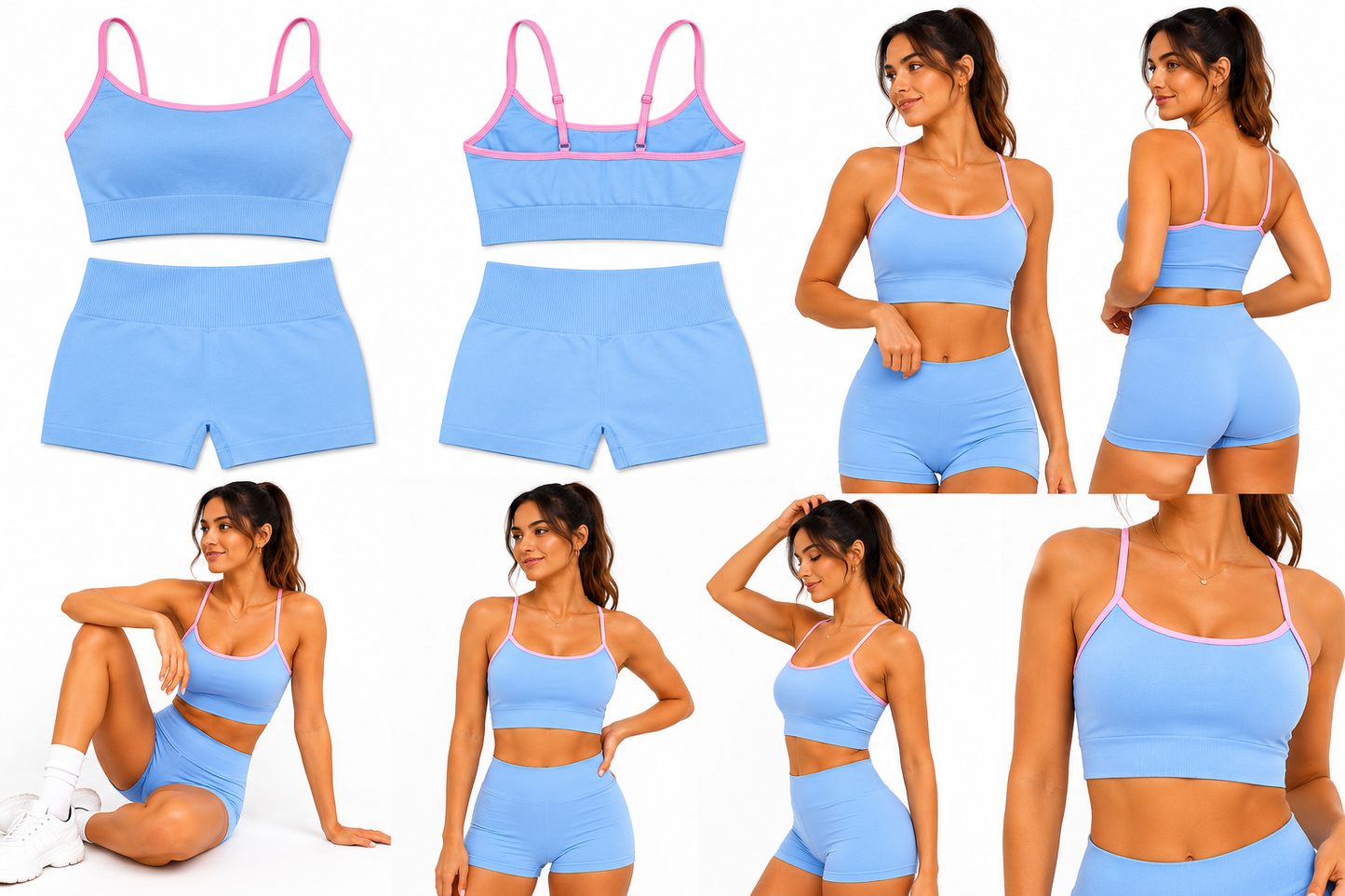 Blue and pink gym set
