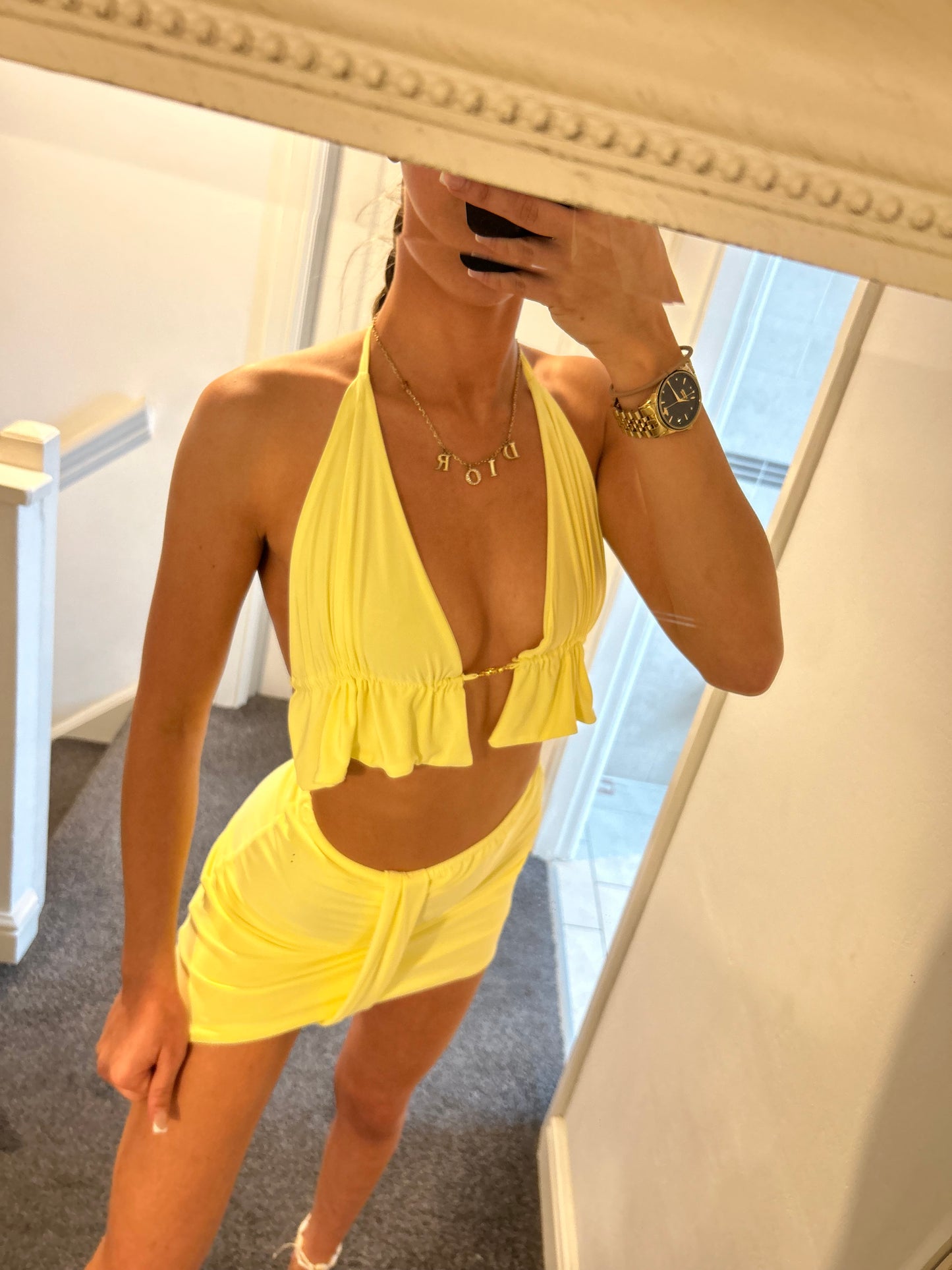 Yellow skirt set co ord